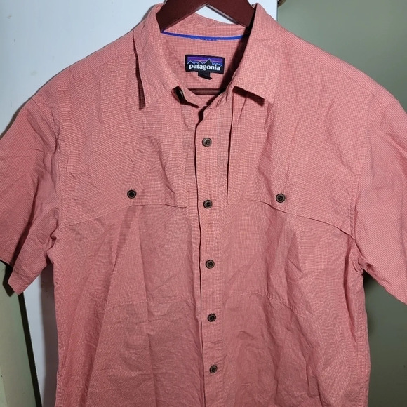 Patagonia short sleeve collared button shirt orange medium - Picture 2 of 13